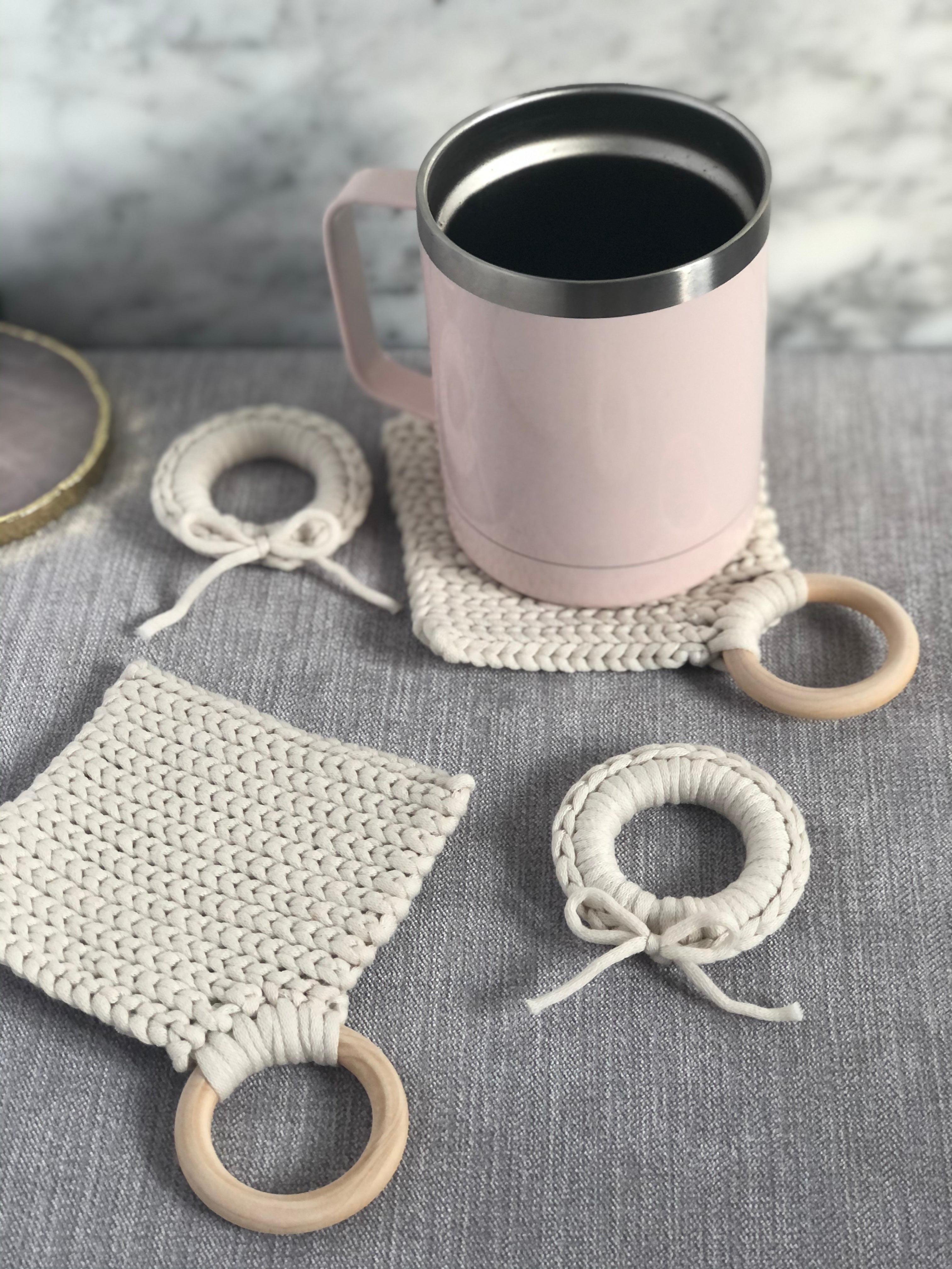 Hygge Coasters with Wooden Ring